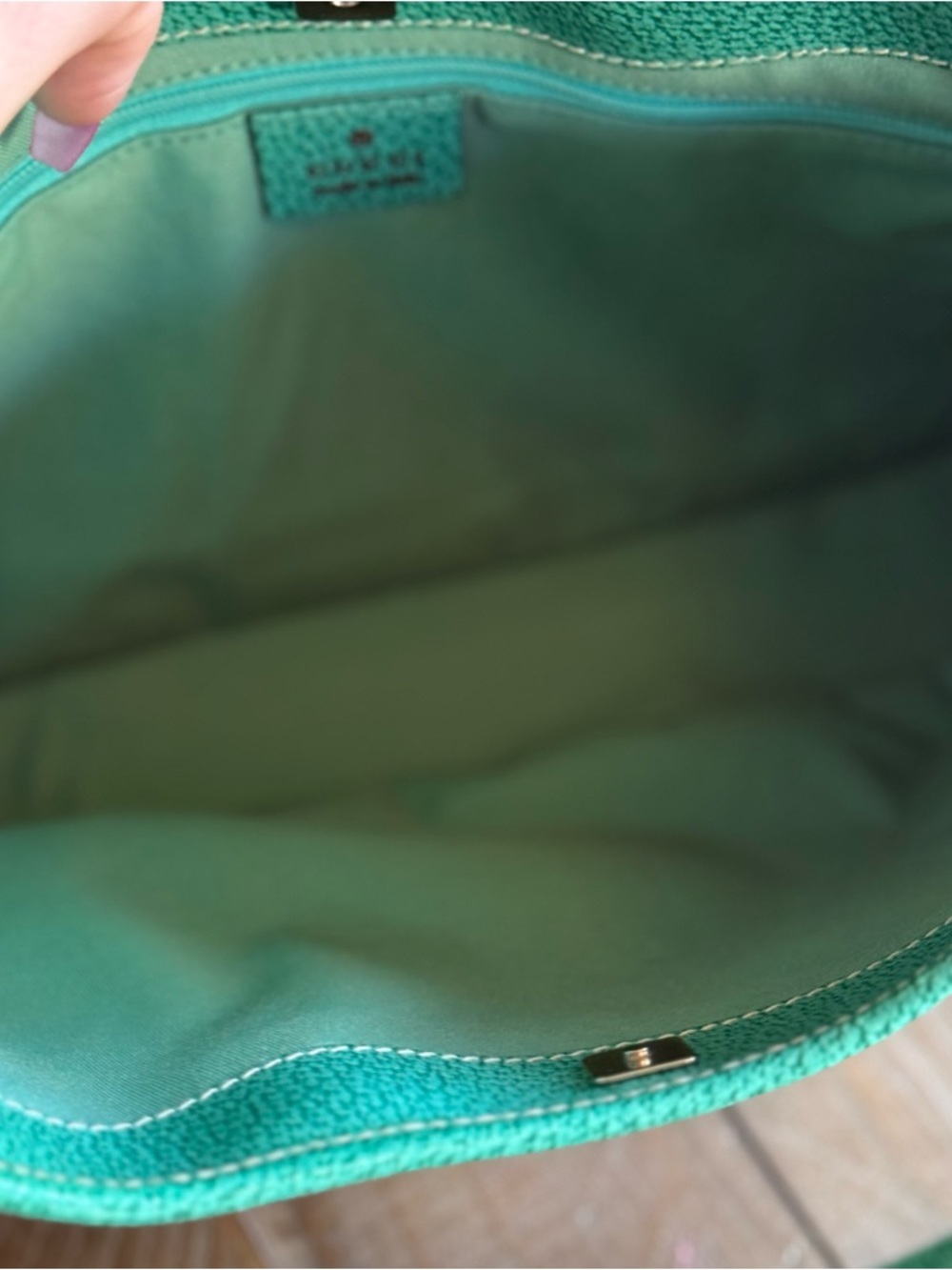 GUCCI TURQUOISE TOTE DESIGNED BY TOM FORD - Picture 8 of 16